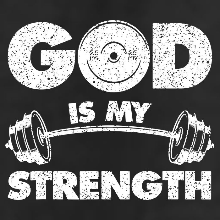Funny Christian Quote God Is My Strength Cool Comfort Performance Bucket Hat