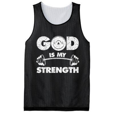 Funny Christian Quote God Is My Strength Mesh Reversible Basketball Jersey Tank