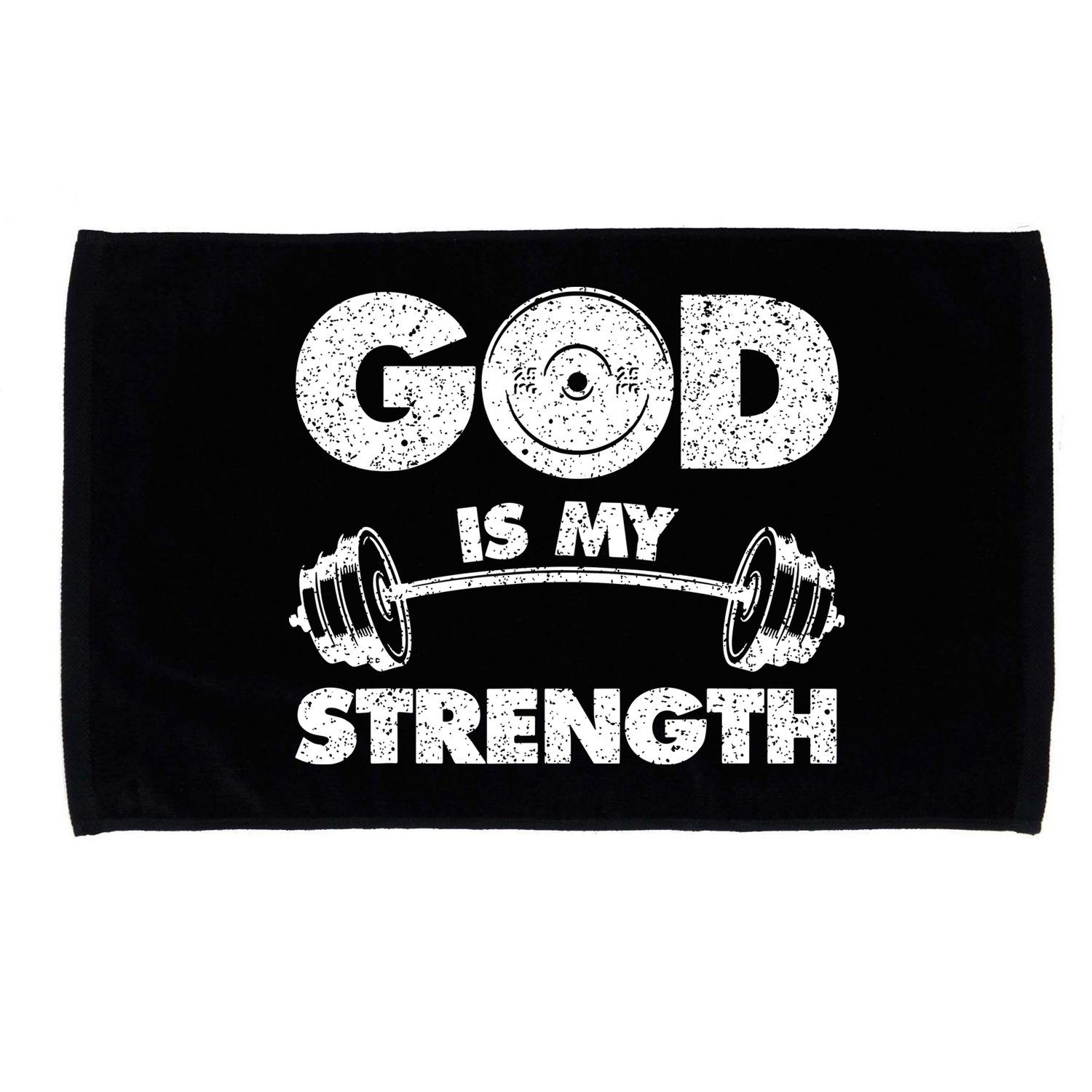 Funny Christian Quote God Is My Strength Microfiber Hand Towel