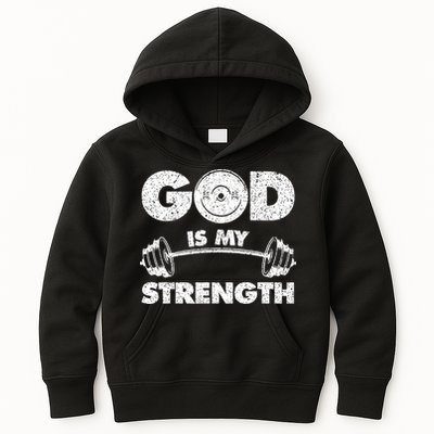 Funny Christian Quote God Is My Strength Kids Hoodie