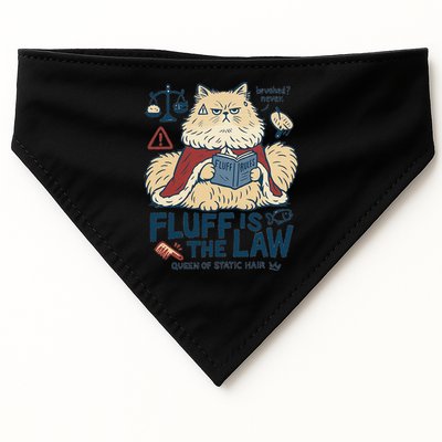 Fluffy Cat Queen Of Static Hair Gift USA-Made Doggie Bandana