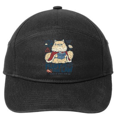 Fluffy Cat Queen Of Static Hair Gift 7-Panel Snapback Hat