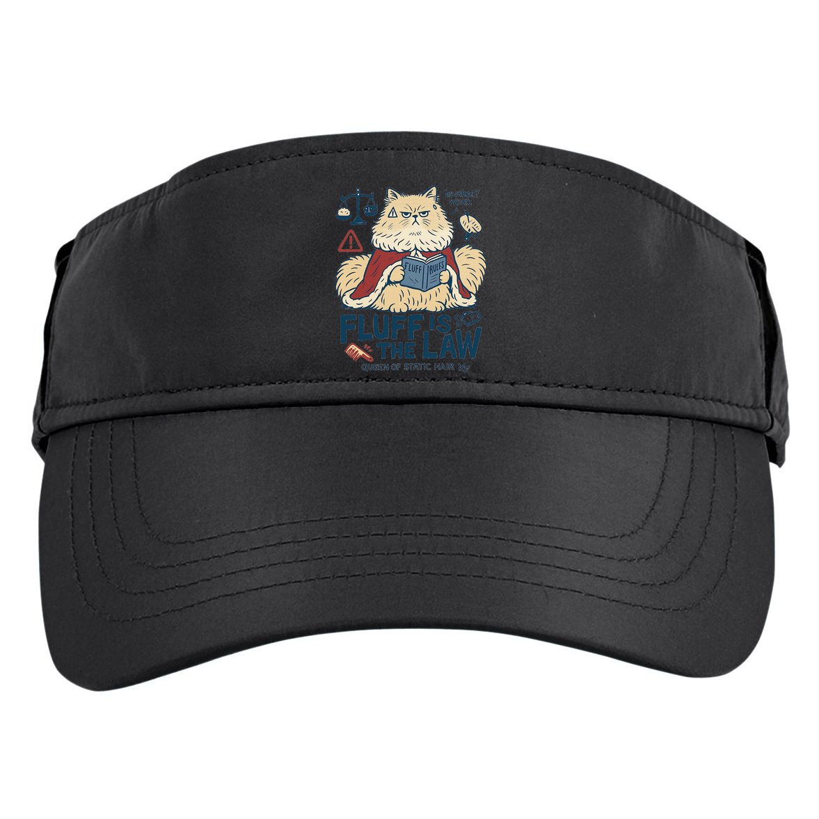 Fluffy Cat Queen Of Static Hair Gift Adult Drive Performance Visor