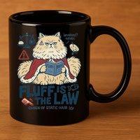 Fluffy Cat Queen Of Static Hair Gift 11oz C Handle Ceramic Mug