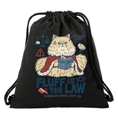 Fluffy Cat Queen Of Static Hair Gift Drawstring Bag