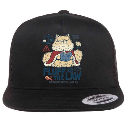 Fluffy Cat Queen Of Static Hair Gift Flatbill Hat