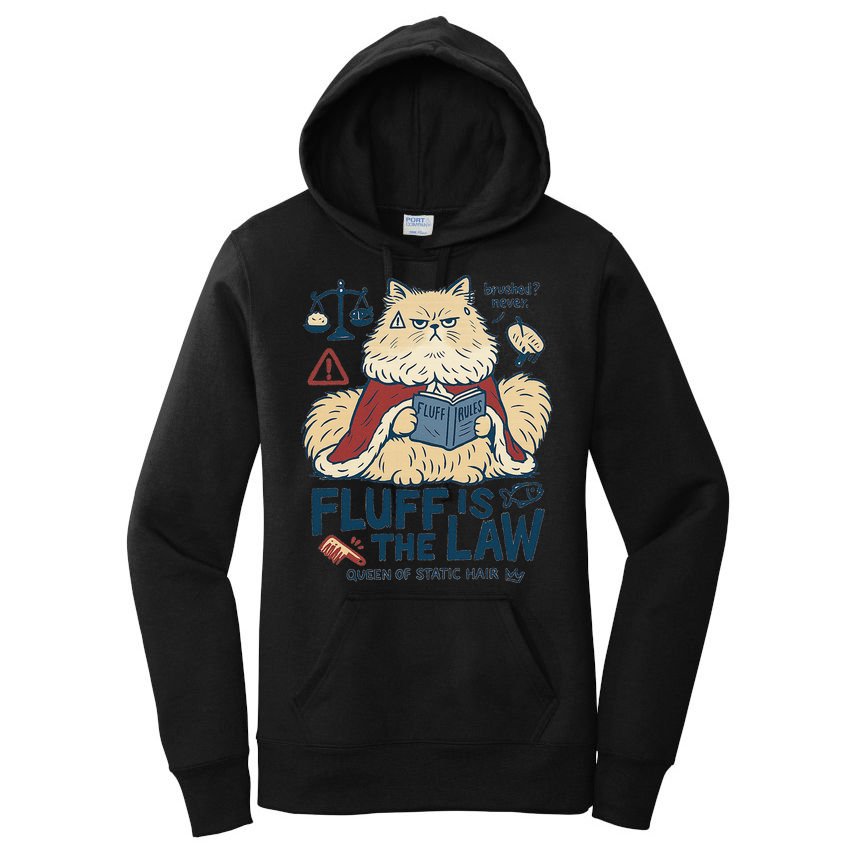 Fluffy Cat Queen Of Static Hair Gift Women's Pullover Hoodie