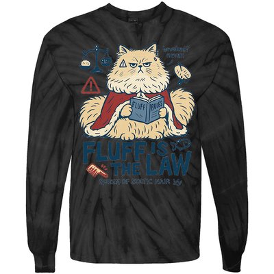 Fluffy Cat Queen Of Static Hair Gift Tie-Dye Long Sleeve Shirt