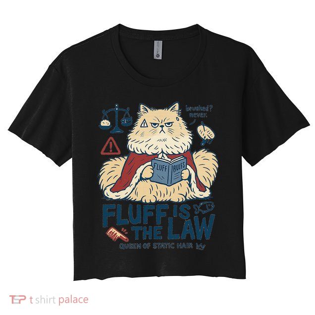 Fluffy Cat Queen Of Static Hair Gift Crop Top