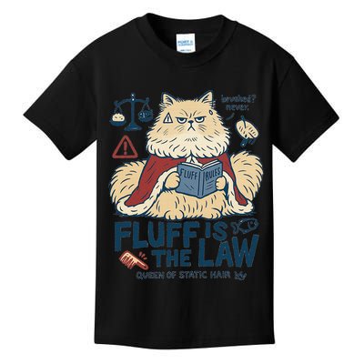 Fluffy Cat Queen Of Static Hair Gift Kids T-Shirt