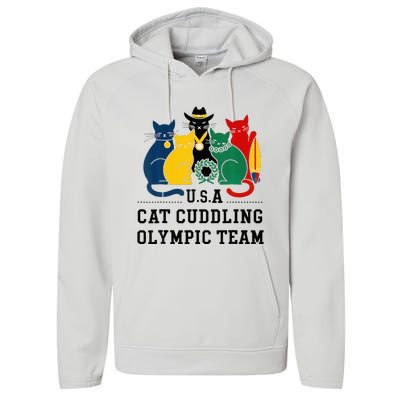 Funny Cat Quote Cat Cuddling Team Cool Performance Fleece Hoodie