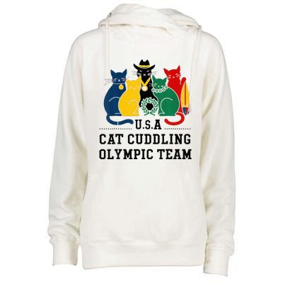 Funny Cat Quote Cat Cuddling Team Cool Womens Funnel Neck Pullover Hood