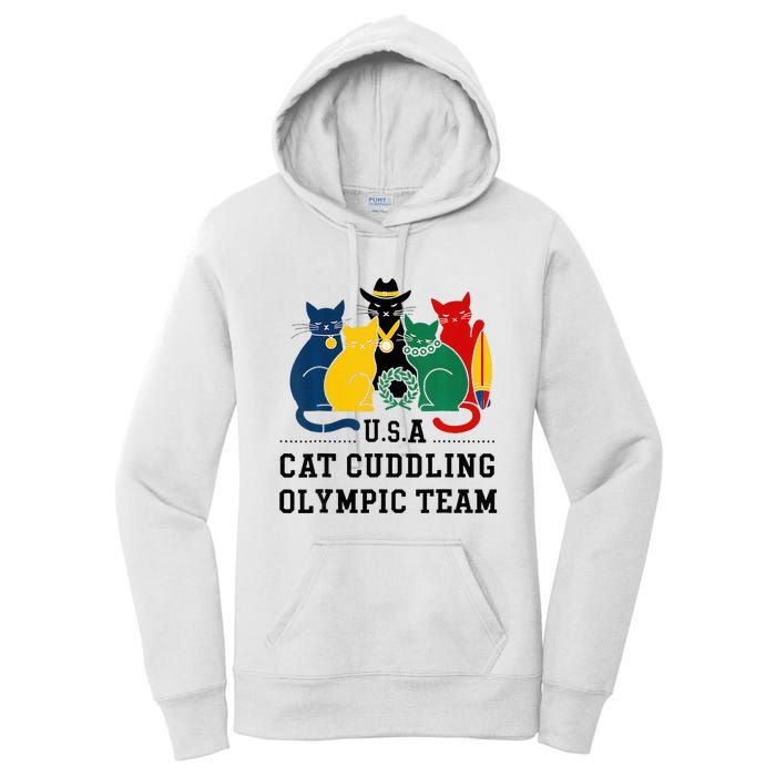 Funny Cat Quote Cat Cuddling Team Cool Women's Pullover Hoodie