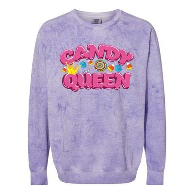 Funny Candy Queen Gift For Lollipop Lover Sweet Tooth Women Colorblast Crewneck Sweatshirt