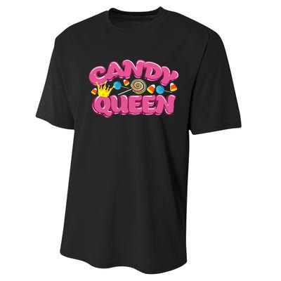 Funny Candy Queen Gift For Lollipop Lover Sweet Tooth Women Performance Sprint T-Shirt