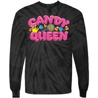 Funny Candy Queen Gift For Lollipop Lover Sweet Tooth Women Tie-Dye Long Sleeve Shirt