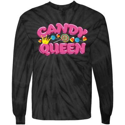 Funny Candy Queen Gift For Lollipop Lover Sweet Tooth Women Tie-Dye Long Sleeve Shirt