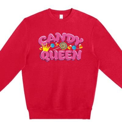 Funny Candy Queen Gift For Lollipop Lover Sweet Tooth Women Premium Crewneck Sweatshirt