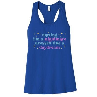 Funny Cute Quotes Saying Darling Im A Nightmare Tees Women's Racerback Tank