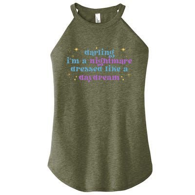 Funny Cute Quotes Saying Darling Im A Nightmare Tees Women’s Perfect Tri Rocker Tank