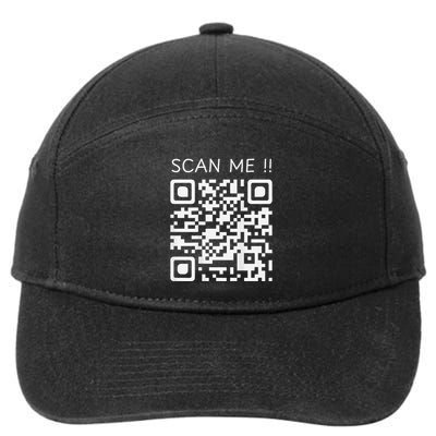 Funny Chill Qr Scan Code Humor Guy Hidden Joke Message 7-Panel Snapback Hat
