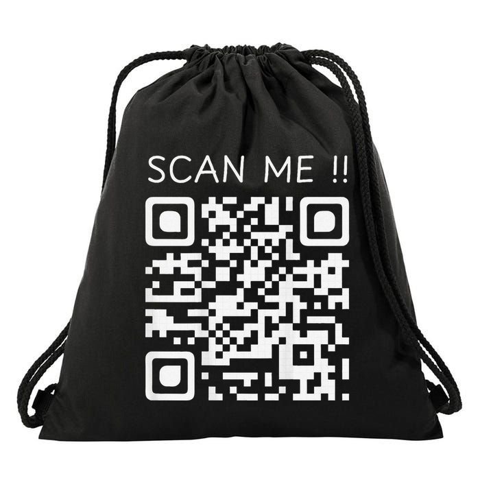 Funny Chill Qr Scan Code Humor Guy Hidden Joke Message Drawstring Bag