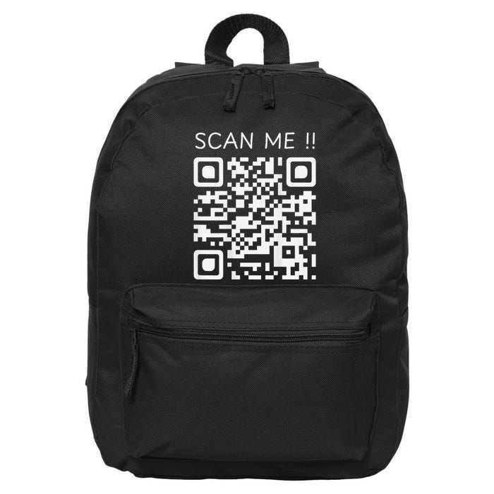 Funny Chill Qr Scan Code Humor Guy Hidden Joke Message 16 in Basic Backpack