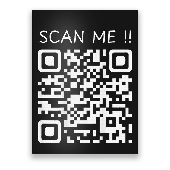 Funny Chill Qr Scan Code Humor Guy Hidden Joke Message Poster