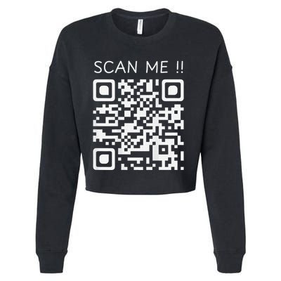 Funny Chill Qr Scan Code Humor Guy Hidden Joke Message Cropped Pullover Crew