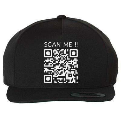 Funny Chill Qr Scan Code Humor Guy Hidden Joke Message Wool Snapback Cap