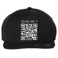 Funny Chill Qr Scan Code Humor Guy Hidden Joke Message Wool Snapback Cap