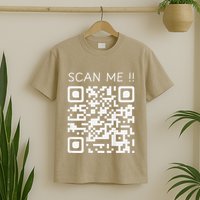 Funny Chill Qr Scan Code Humor Guy Hidden Joke Message T-Shirt