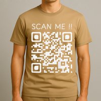 Funny Chill Qr Scan Code Humor Guy Hidden Joke Message T-Shirt