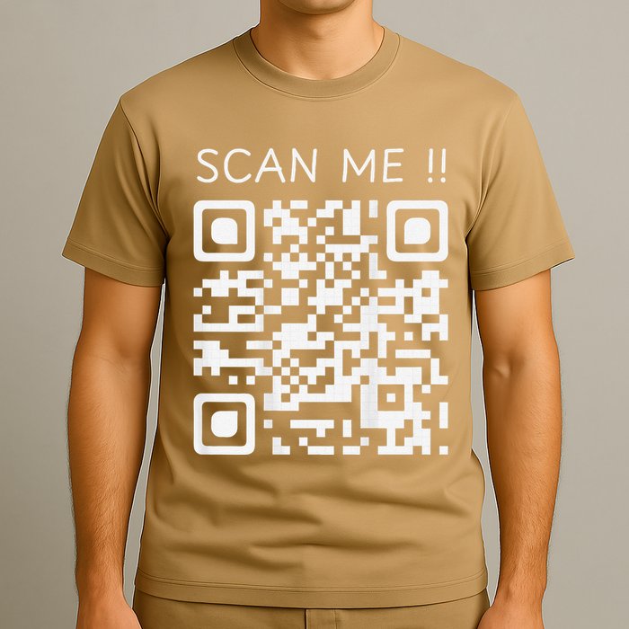 Funny Chill Qr Scan Code Humor Guy Hidden Joke Message T-Shirt