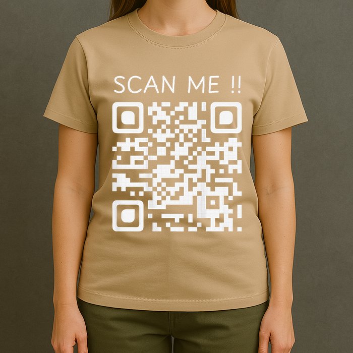 Funny Chill Qr Scan Code Humor Guy Hidden Joke Message T-Shirt