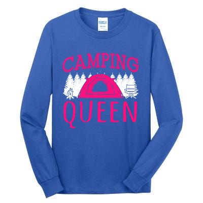 Funny Camping Queen Rv Life Camper Adventure Nature Gift Tall Long Sleeve T-Shirt