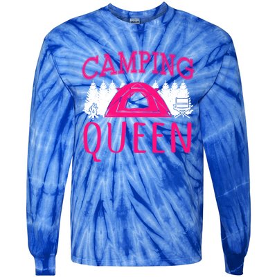 Funny Camping Queen Rv Life Camper Adventure Nature Gift Tie-Dye Long Sleeve Shirt