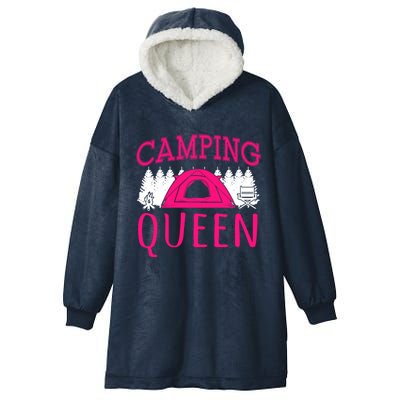 Funny Camping Queen Rv Life Camper Adventure Nature Gift Hooded Wearable Blanket