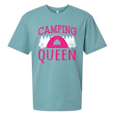 Funny Camping Queen Rv Life Camper Adventure Nature Gift Sueded Cloud Jersey T-Shirt