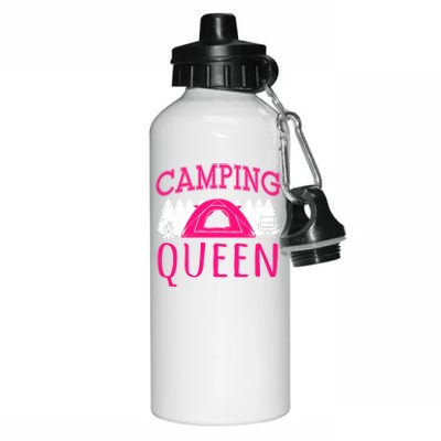 Funny Camping Queen Rv Life Camper Adventure Nature Gift Aluminum Water Bottle