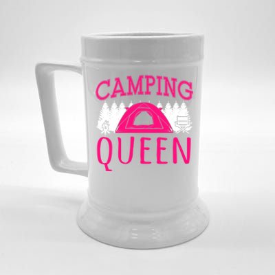 Funny Camping Queen Rv Life Camper Adventure Nature Gift Beer Stein