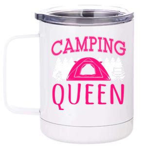 Funny Camping Queen Rv Life Camper Adventure Nature Gift 12 oz Stainless Steel Tumbler Cup