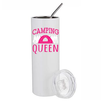 Funny Camping Queen Rv Life Camper Adventure Nature Gift Stainless Steel Tumbler