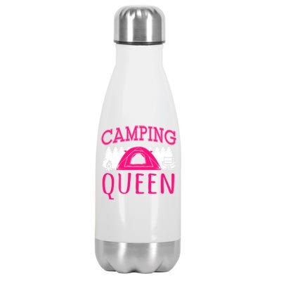 Funny Camping Queen Rv Life Camper Adventure Nature Gift Stainless Steel Insulated Water Bottle