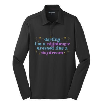 Funny Cute Quotes Saying Darling I'm A Nightmare Tees Silk Touch Performance Long Sleeve Polo