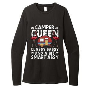 Funny Camper Queen Sassy Gift Rv Camping Lovers Cute Gift Womens CVC Long Sleeve Shirt