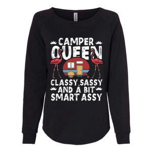 Funny Camper Queen Sassy Gift Rv Camping Lovers Cute Gift Womens California Wash Sweatshirt