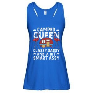 Funny Camper Queen Sassy Gift Rv Camping Lovers Cute Gift Ladies Essential Flowy Tank