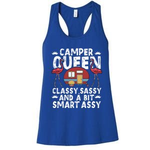 Funny Camper Queen Sassy Gift Rv Camping Lovers Cute Gift Women's Racerback Tank