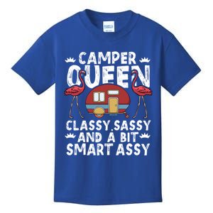 Funny Camper Queen Sassy Gift Rv Camping Lovers Cute Gift Kids T-Shirt